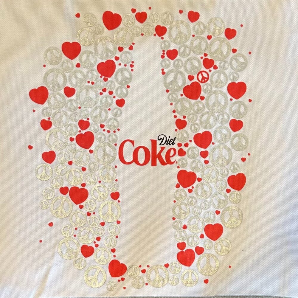 Diet Coke "Peace & Love" Collectable Tote.  NWOT.